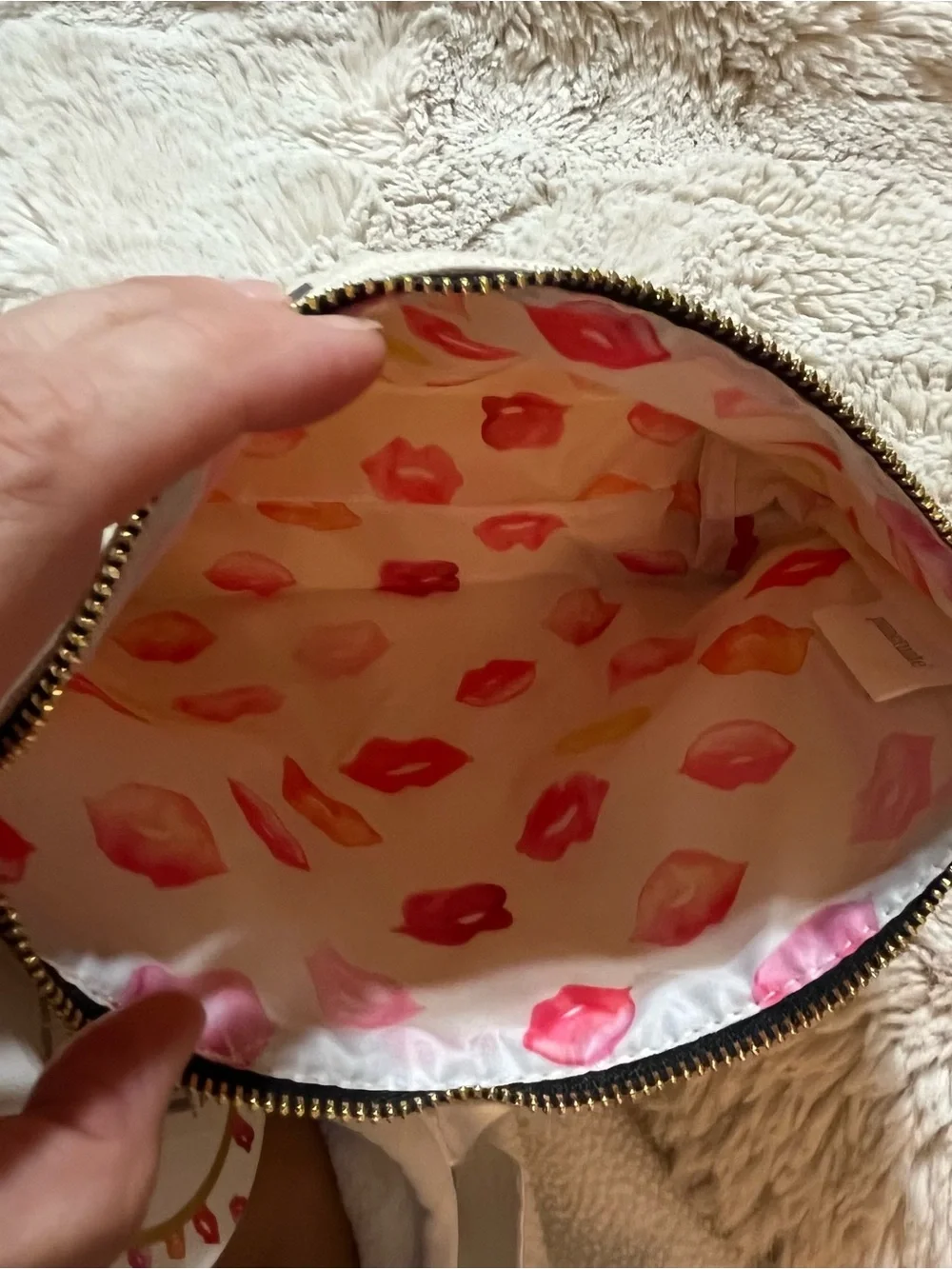 Barnes & Noble Beige Canvas Makeup Pouch “Hello Gorgeous